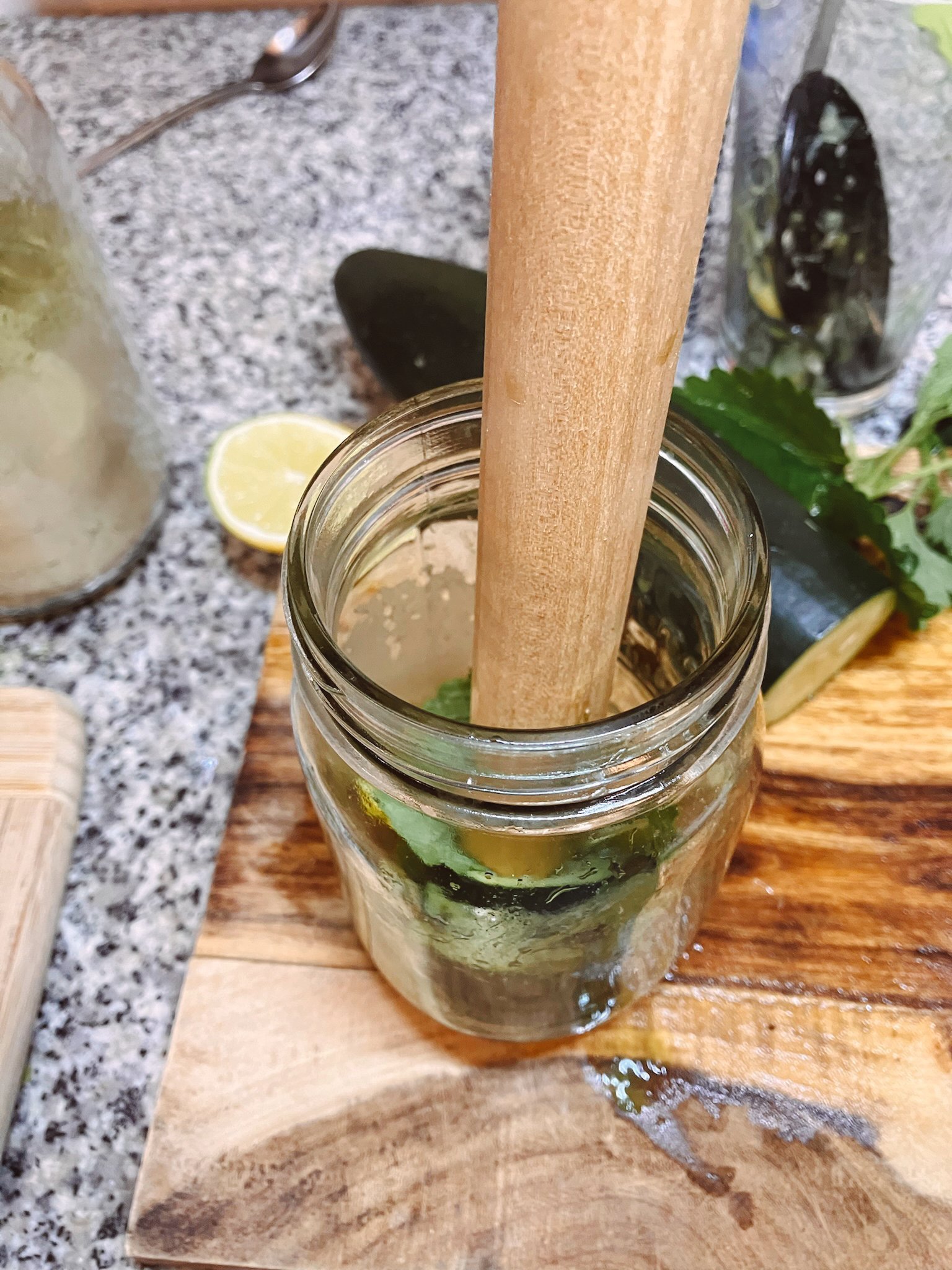 Calming Cortisol Mocktail Recipe with Matcha, Cucumber & Lemon Balm