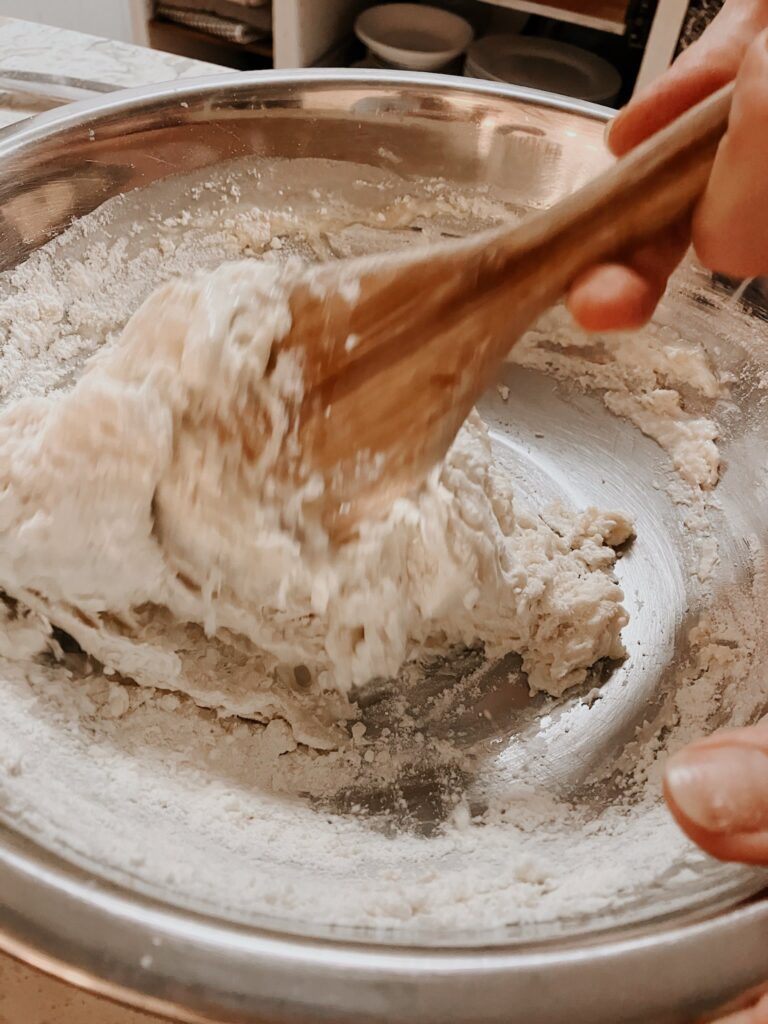 Mixing dough