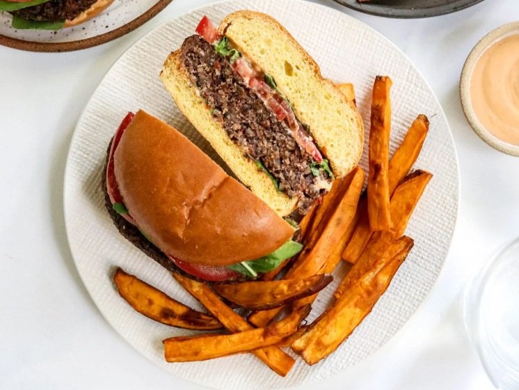 Best Veggie Burger Recipe Mushroom Black Beans Walnuts