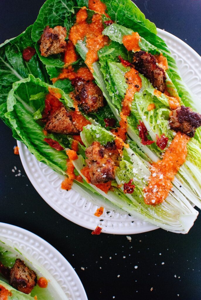 Sun Dried Tomato Ceasar Salad (Cookie and Kate)